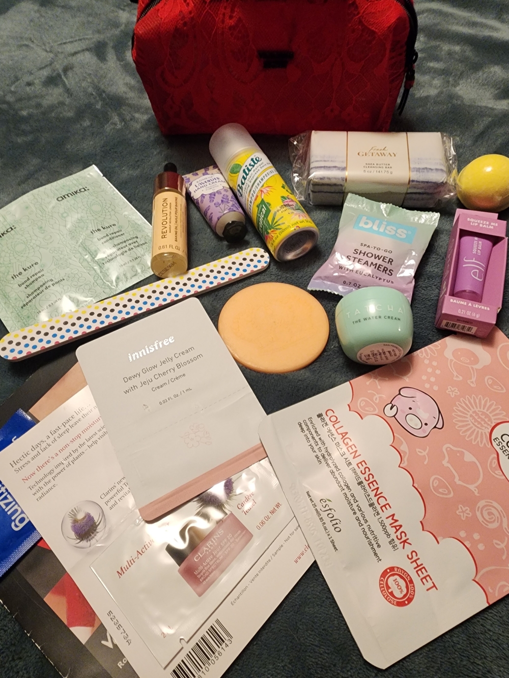 Victoria Secret Red Lace Cosmetic with Skincare & Makeup Bundle  $75+ Value